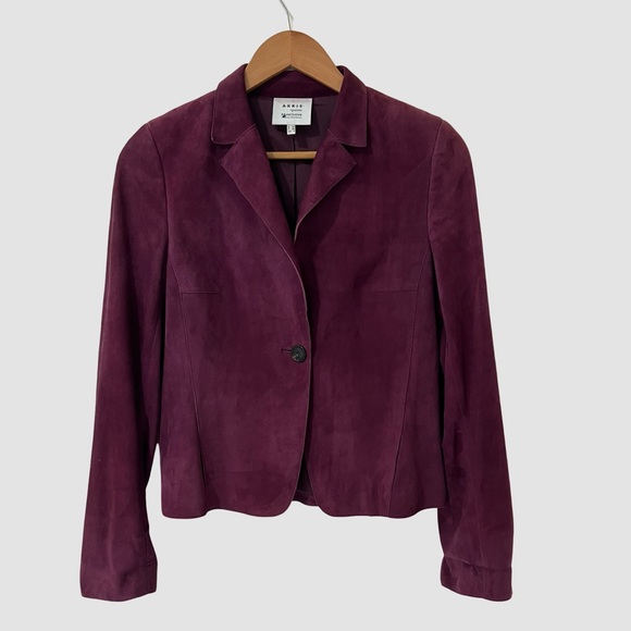 Akris Punto Purple Plum Suede Jacket US4 ($1500) - Picture 1 of 5